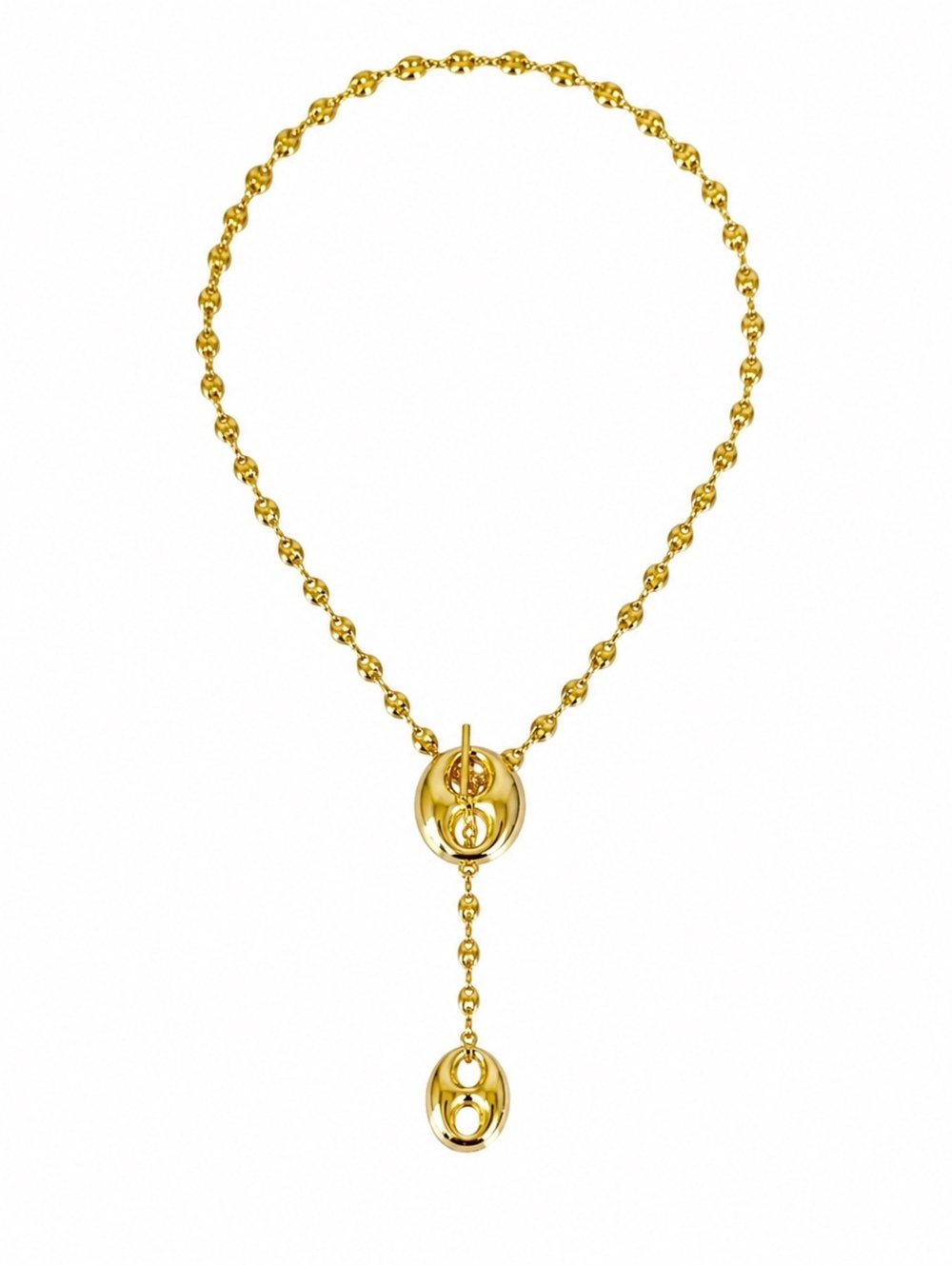 Gold Mariner Link Toggle Necklace Statement Chain